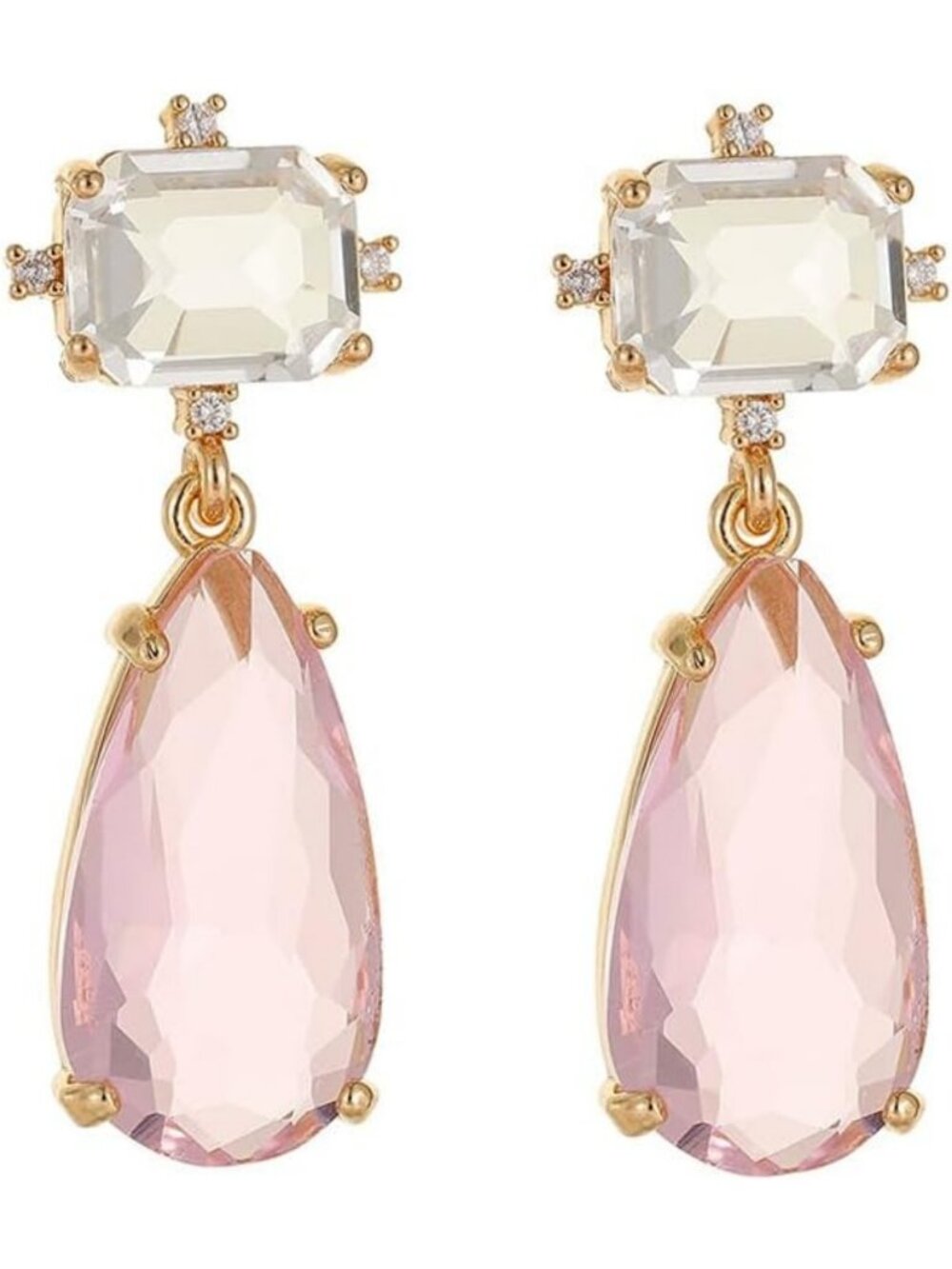 Elegant Crystal Drop Earrings, Teardrop Dangle Design, High Transparency Jewelry